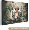 MuchoWow® - Leinwandbilder - Tiger - Schmetterlinge - Tiere Produktbild-Vorschau 1