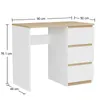 Schreibtisch Computertisch weiß matt Eiche Torro - 90x50 cm Produktbild-Vorschau 4