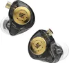 A pair of in-ear monitor headphones with a transparent black casing and gold accents. Produktbild-Vorschau