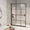 vidaXL Duschkabine ESG 100x140 cm Schwarz Produktbild-Vorschau 2