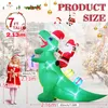 père Noël gonflable de 213 cm sur dinosaure avec lumières Voir les images du produit 3