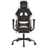 Gaming-Stuhl mit Massage & Fußstütze Schwarz und Creme Produktbild-Vorschau 3