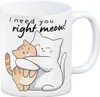 Katze Kaffeebecher mit Spruch I need you right meow Produktbild-Vorschau 1