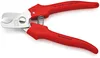 A pair of red and silver wire cutters on a white background. Produktbild-Vorschau