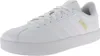 A white Adidas sneaker with gold accents is shown against a white background. Produktbild-Vorschau