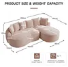 L-förmiges frameless Modulsofa, Chenille Cloud Sofa mit Produktbild-Vorschau 4