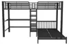 Hochbett 90 x 200 cm , Schwarz , MDF und Metall , Produktbild-Vorschau 18