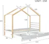 okwish Kinderbett 90x200cm Hausbett mit Schubladen, Produktbild-Vorschau 8