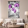 MuchoWow® Wandteppich Wandbehang Blumen - Schwarz - Weiß - Produktbild-Vorschau 5