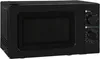 A black microwave oven is shown from the front with its door closed and controls on the right side. Anteprima dell’immagine prodotto