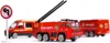 Toy fire trucks and a traffic sign on a white background. Produktbild-Vorschau