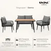 A garden seating set displayed on a white background with feature callouts. Náhľad obrázku produktu