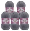 5 x 100g Strickgarn Alize Cotton Gold Uni Klassikgarn Häkelgarn dunkelgrau Produktbild-Vorschau