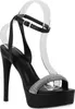van-hill Damen Plateau Stiletto Sandaletten Schwarz Strass Produktbild-Vorschau 1