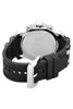 The back view of a watch with a black rubber strap and silver buckle. Náhled obrázku produktu