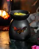 Schwarzer Teelicht Duftlampe mit Fledermaus Motiv als Produktbild-Vorschau 3