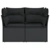 Gartensofa mit Kissen 2-Sitzer Schwarz Poly Rattan Produktbild-Vorschau 4