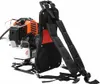 A backpack-style engine unit for a garden tool, shown from the side and rear. Produktbild-Vorschau