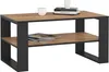 A coffee table with a wood-look top and black metal legs, shown against a white background. Náhľad obrázku produktu