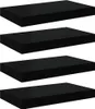 vidaXL Závesné police 4 ks čierne 40x23x3,8 cm MDF Náhľad obrázku produktu 1