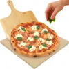 RUHHY Kamen na pizzu z cordieritu 38×36 cm s bambusovou Náhľad obrázku produktu 1