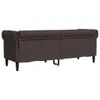 vidaXL Chesterfield-Sofa 3-Sitzer Dunkelbraun Stoff Produktbild-Vorschau 6