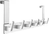 A silver-colored over-the-door hook rack with six hooks. Produktbild-Vorschau