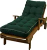 A green cushioned chaise lounge chair made of wood, shown on a white background. Produktbild-Vorschau