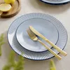 Talerz deserowy NAVIA granatowy z brązową obwódką 19 cm Podgląd zdjęcia produktu 6