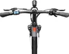 A close-up, top-down view of an electric bicycle's handlebars and front fork. Produktbild-Vorschau