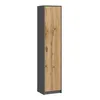 A single tall, narrow cabinet with a dark gray exterior and a light wood grain door. Produktbild-Vorschau