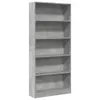 vidaXL Knihovna betonová šedá 80x24x176 cm materiál na bázi Náhled obrázku produktu 1