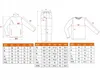 A size chart for clothing items, showing diagrams of a jacket, pants, and a long-sleeved shirt with corresponding measurement labels and tables. Produktbild-Vorschau