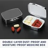 kwmobile 2x Edelstahl Tablettenbox mit 2 Fächern - 5,5 x 4 Produktbild-Vorschau 2