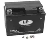 A black gel battery with silver terminals and branding. Produktbild-Vorschau