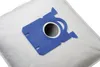 A close-up shot of a white vacuum cleaner bag with a blue plastic seal. Náhľad obrázku produktu