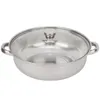A stainless steel pot with a glass lid and handles, presented on a white background. Produktbild-Vorschau