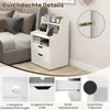 Stolik nocny COSTWAY stolik nocny z diodami LED, stacją Podgląd zdjęcia produktu 7