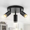 ZMH LED stropní světlo 3 plameny GU10 stropní lampa černé Náhled obrázku produktu 1