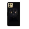 A black flip phone case with a black panther eye design. Produktbild-Vorschau