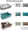 Collage showing different dog beds with options for small pillows. Produktbild-Vorschau
