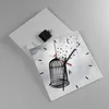Wanduhr - Quadrat - Glasuhr - Freiheit Käfig Vögel - Produktbild-Vorschau 2