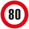 Walteco Značka rychlosti 80km, 150x150mm, samolepka Náhled obrázku produktu 2