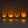 8er Set Windlicht H7,5cm Glas Gelb Teelichthalter Tischdeko Produktbild-Vorschau 5