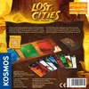 The back of a board game box for 'Lost Cities: Das Duell', showing game components and descriptive text. Produktbild-Vorschau