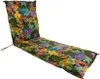 A chaise lounge cushion with a tropical floral pattern is shown against a white background. Produktbild-Vorschau