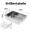 Edelstahl Bräter mit Rost 40x30x10 cm – Rechteckiger Produktbild-Vorschau 2