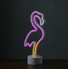 LED NEON Figur FLAMINGO - Dekoleuchte - H: 30cm - Batterie oder USB Betrieb - stehend - pink/gelb Produktbild-Vorschau