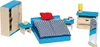 goki 51906 Puppenmöbel Schlafzimmer, blau/natur (1 Set) Produktbild-Vorschau 4
