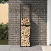 vidaXL Stojak na drewno opałowe czarny 50x30x209 cm stalowy Podgląd zdjęcia produktu 3